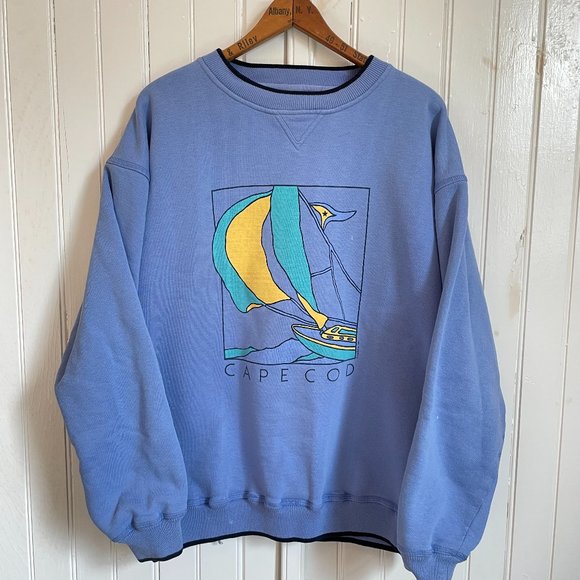 Vintage Cape Cod Crewneck Sweater Mens Large - Picture 1 of 9